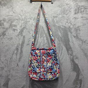 Vera Bradley Bag Womens Blue Floral Quilted Crossbody Shoulder Purse Handbag